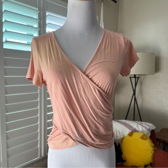 veitor Tops - Veitor pink and orange faux wrap top